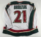 2009-10 Kyle Brodziak Minnesota Wild Game Worn NHL Hockey Jersey