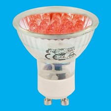 10x 2W 48 LED Red Coloured GU10 Spot Light Bulbs Downlight Instant On Lamps