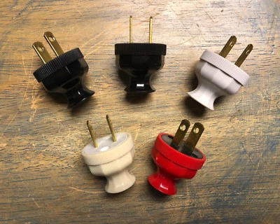 Antique Replica Electrical Plug - Long neck decagon design polarized cord rewire