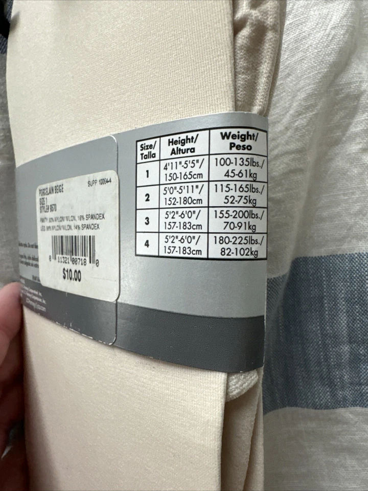 Medias Worthington Porcelana Beige Nylon Control Talla 1 NUEVAS Foto 4 de 4