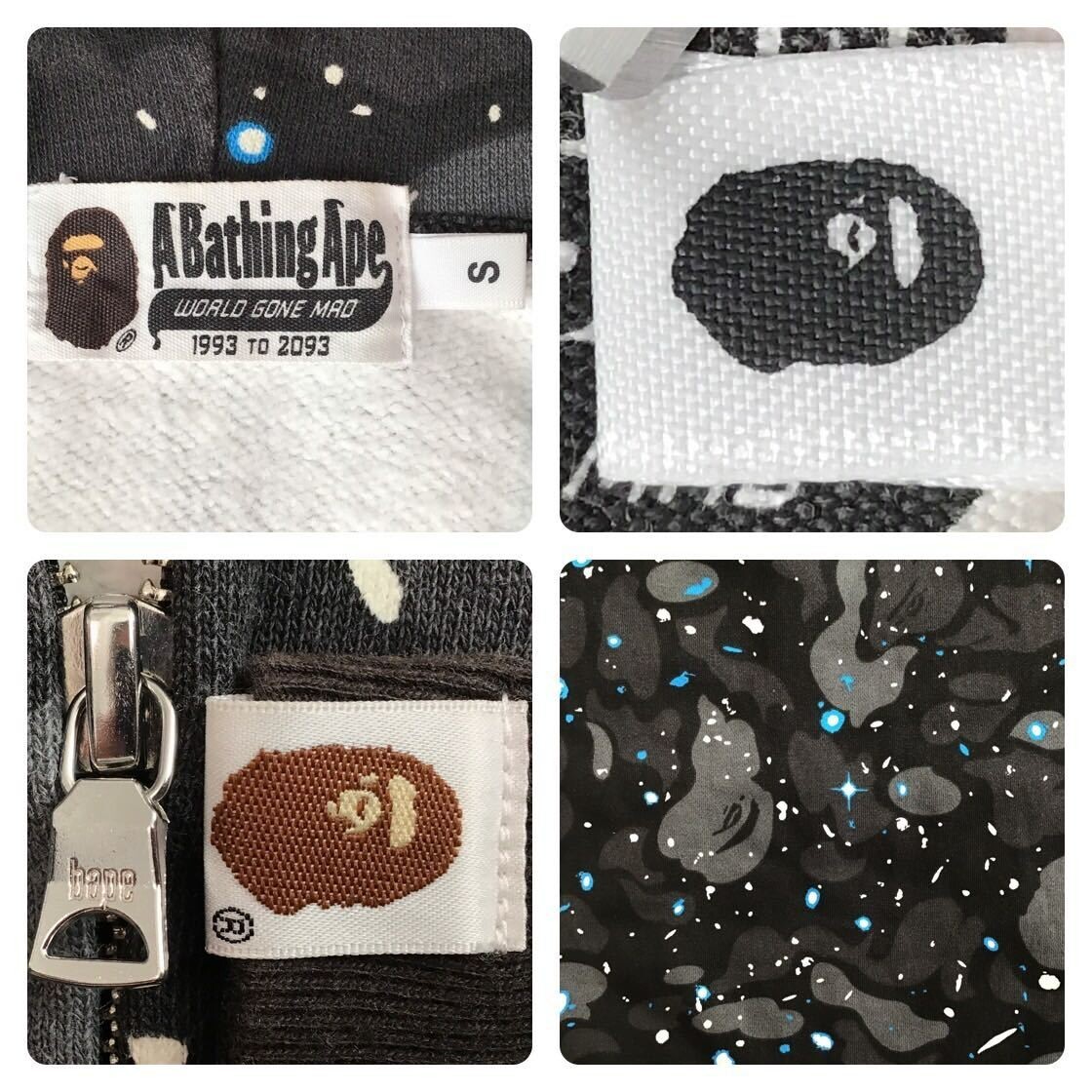 BAPE Glow in the dark Space camo shark full zip hoodie A BAPE Glow in the dark Space camo shark full zip hoodie A