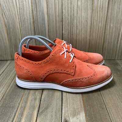 Cole Haan Lunargrand Wing Tip Oxford Shoes ORANGE Women's Size 8B