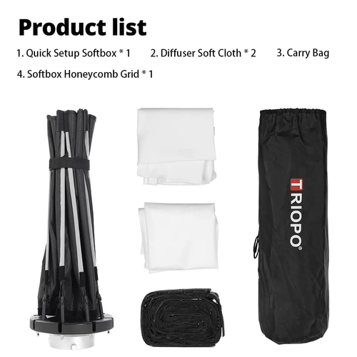TRIOPO KH Series Quick-Setup Octagon Softbox for Sokani X100 X60 Aputure 300c - Picture 10 of 20