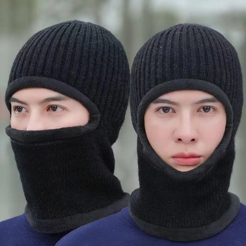 1x Thick Knitted Beanie Warm Outdoor Balaclava Winter Cycling Cap Windproof Hat - Picture 8 of 13
