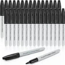 Nicecho Permanent Markers, Black Permanent Marker Pens, 30 Count Fine Point B...