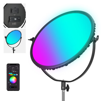 NEEWER 18'' RGB LED Round Panel Video Light 65W Studio Lighting with APP Control