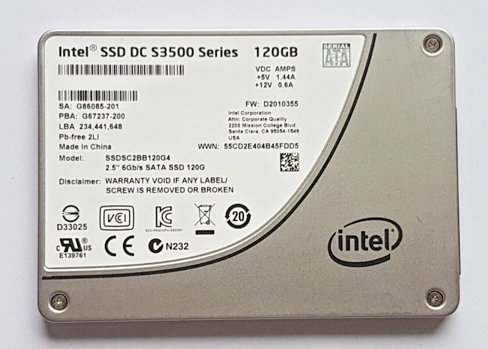 120 GB SATA III Intel SSD DC S3500 Series SSDSC2BB120G4 MLC 2.5" Festplatte