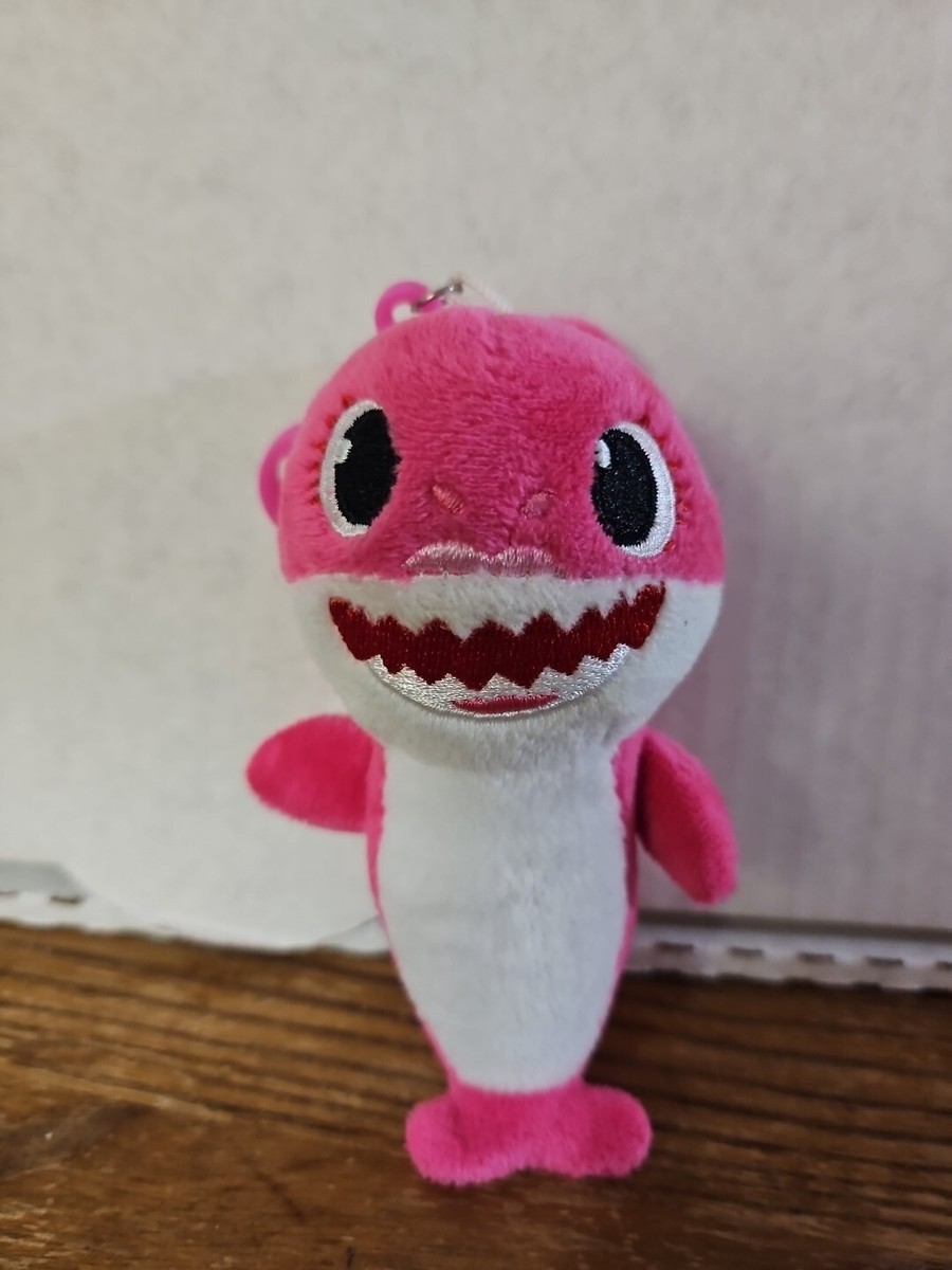 Pink Baby Shark Doll - Pink Mommy Shark 5.5” Tall With Clip