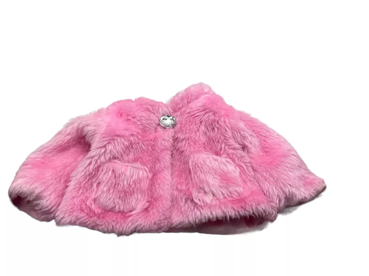 Pink shaggy fur coat cheap