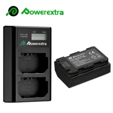 2500mAh Battery + USB LCD Charger for NP-FZ100 & Sony Alpha A7 IV & A7iv Camera