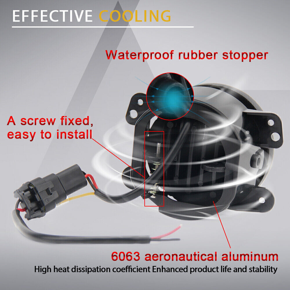 07-18 For Jeep Wrangler JK Black 7" LED Headlights+4" Fog Lights+Turn ...