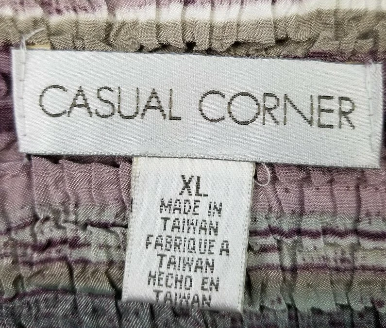 Повседневный угловой майка женщин XL полоски абстрактный морщинистый текстурированный эластичной  - Изображение 4 из 4