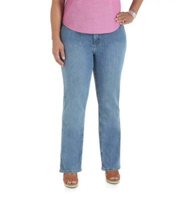 Riders by Lee Women's Straight Leg Relaxed Jean Mid-Rise Size 16 L Light Wash