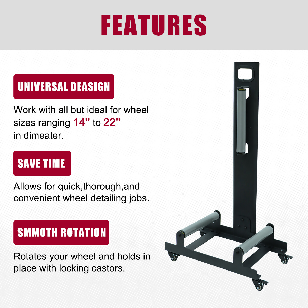 Car Wheel Cleaning Stand Tire Clean Detailing Tool for Coating