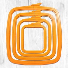 Nurge Embroidery Cross Stitch Square Oblong Rectangle Plastic Frame x4 Orange