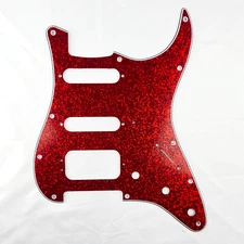 D'Andrea 4-Ply 11-Hole Stratocaster Pickguard HSS Coil Red Sparkle
