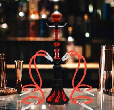 Hookah Set With Everything 4 Hose 22'' Premium Hookah Shisha set with Glass Va...