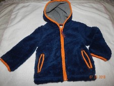 Mini Boden Baby Boys 1.5/2 yr Marshmallow Navy Sherpa Fall Winter Jacket Hooded
