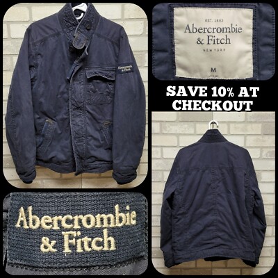 Abercrombie and Fitch Jacket Men's Medium Blue Heavy Lined