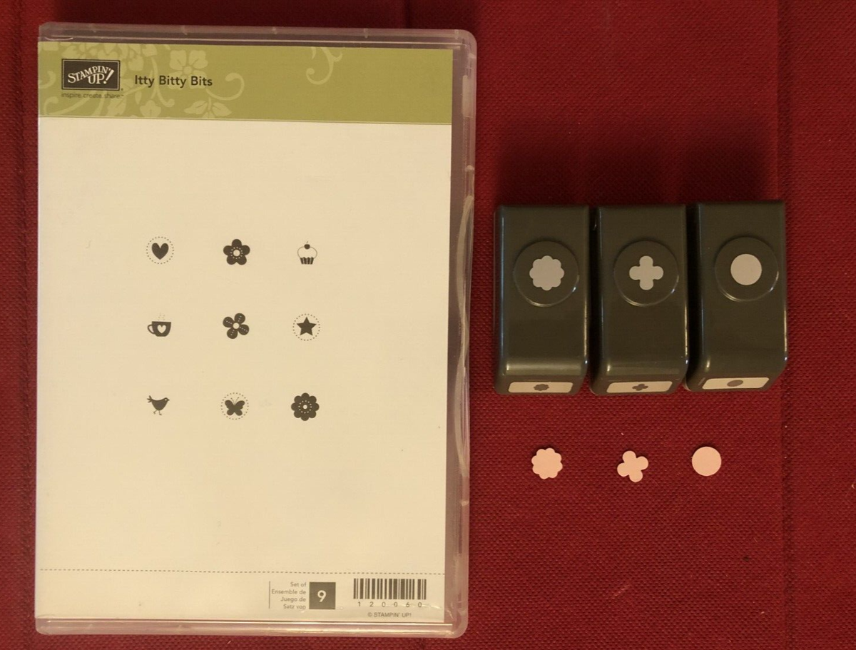 Stampin Up ITTY BITTY BITS Stamp Set and ITTY BITTY SHAPES Punch