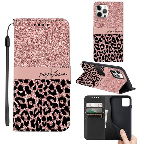 Funda tipo billetera de cuero personalizada abatible para iPhone 16 Pro Max 14 13 12 15 11 - Imagen 19 de 105