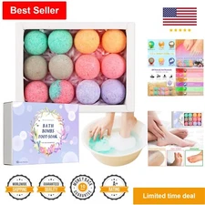 12 Pack Foot Bath Bombs - Organic Foot Soak with Bath Salt - Soothes Tired Feet