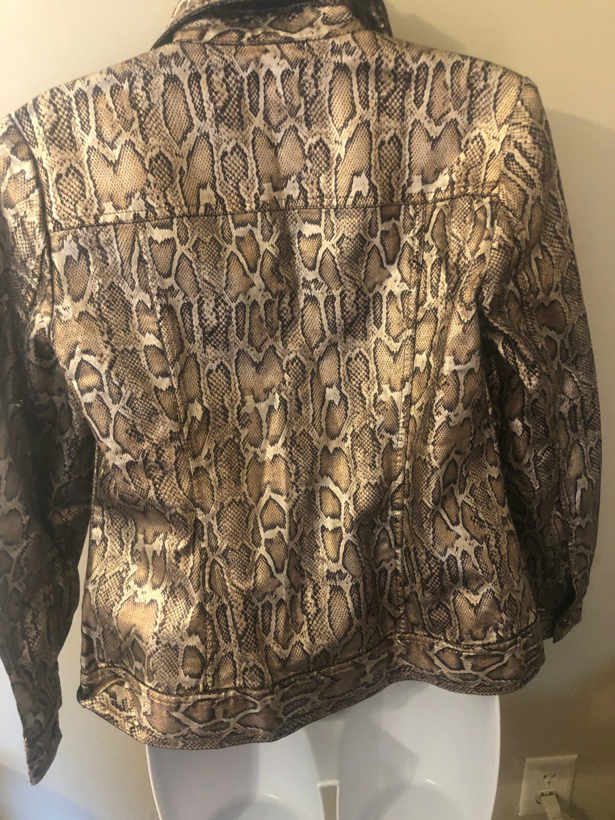 Chico’s PYTHON snake print MOTO Jacket lightweigh… - image 2