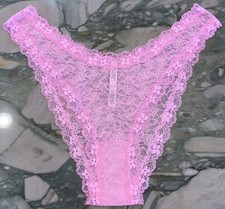 NEW Victoria Secret Dream Angels Lace High Leg Brazilian - Sweet Rosette Pink XL