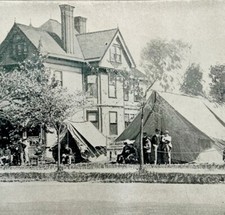 Military Camp Outside McKinley Milburn Buffalo NY 1900 Victorian Print DWL3C