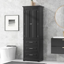 Tall Bathroom Storage Cabinet Freestanding Cabinet with 2/3 Drawers and 2 Door