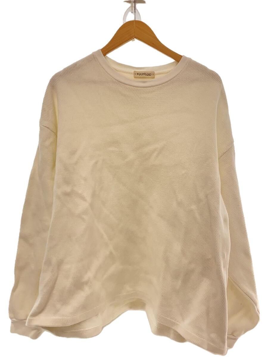 POLYPLOID Long Sleeve T Tee 2 Cotton White Plain 09-B-08 POLYPLOID Long Sleeve T Tee 2 Cotton White Plain 09-B-08
