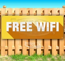 FREE WIFI Advertising Vinyl Banner Flag Sign Many Sizes BUSINESS INTERNET