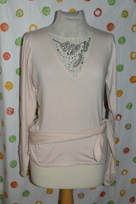PER SE Medium PER COY WOMENS silk PINK BLUSH SWEATER  NWT $345  BEAUTIFUL