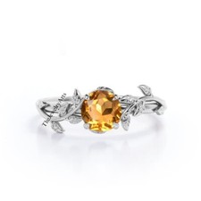 Natural Topaz Ring, 925 Sterling Silver Ring,Yellow Topaz Ring, Dainty Ring