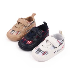 Plaid Sports Black Walking Casual Infant Prewalker Size Toddler Girls 0-18M