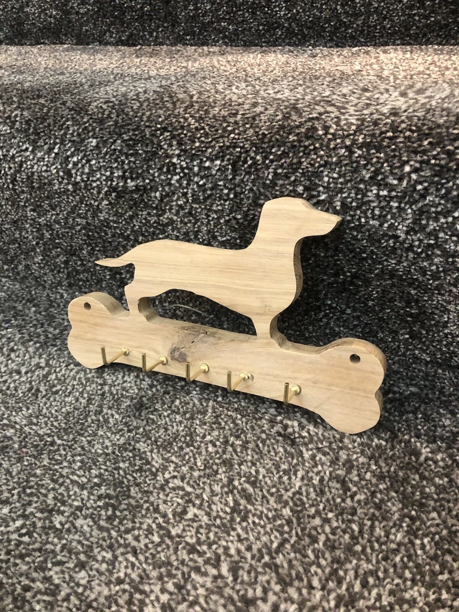 SOLID OAK Dog Bone Key Holder Rack Custom CAN BE PERSONALISED