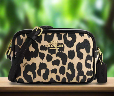 Coach Mini Jamie Camera Bag Leopard Brown Crossbody CY348 ORG PKG