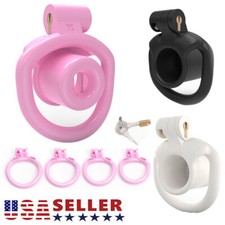 Resin Male Chastity Device Inverted Cage for Men Locking Belt with 4 Rings
