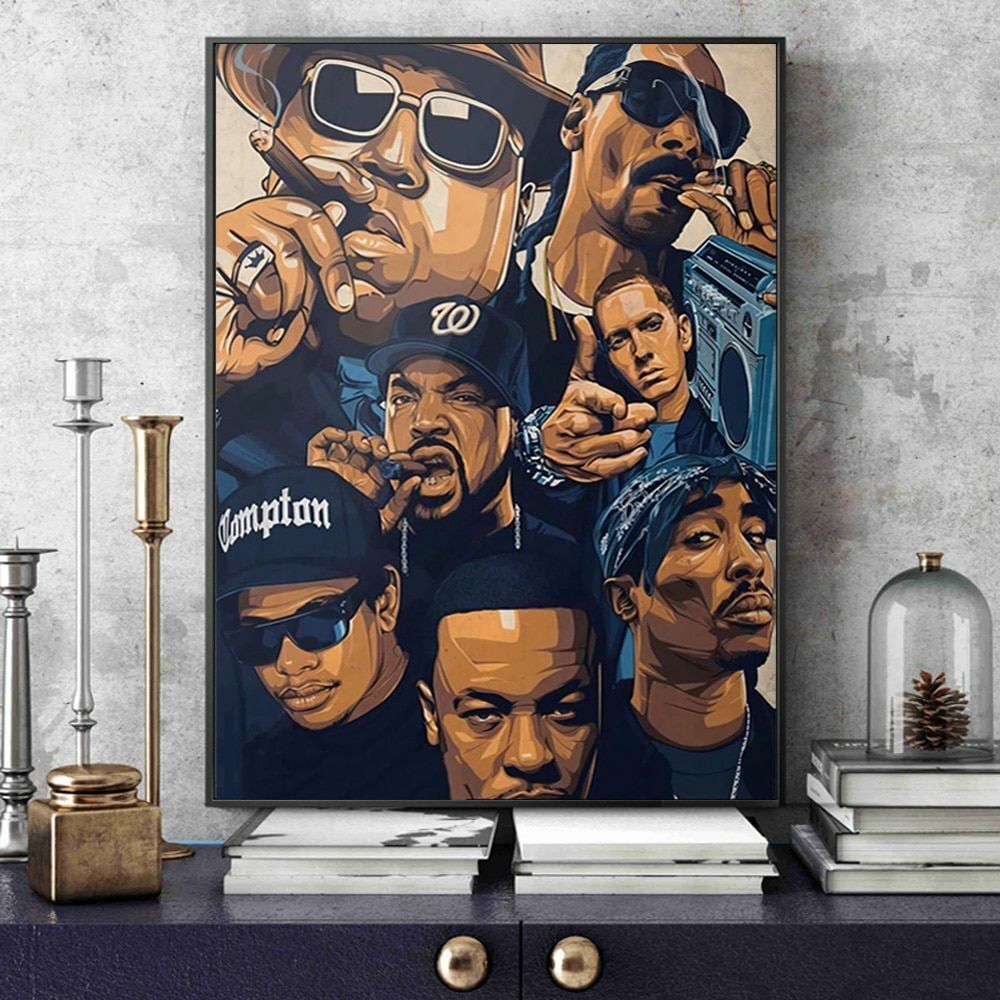 Gangsta's paradise lyrics poster, Old school hip hop lyrics wall art