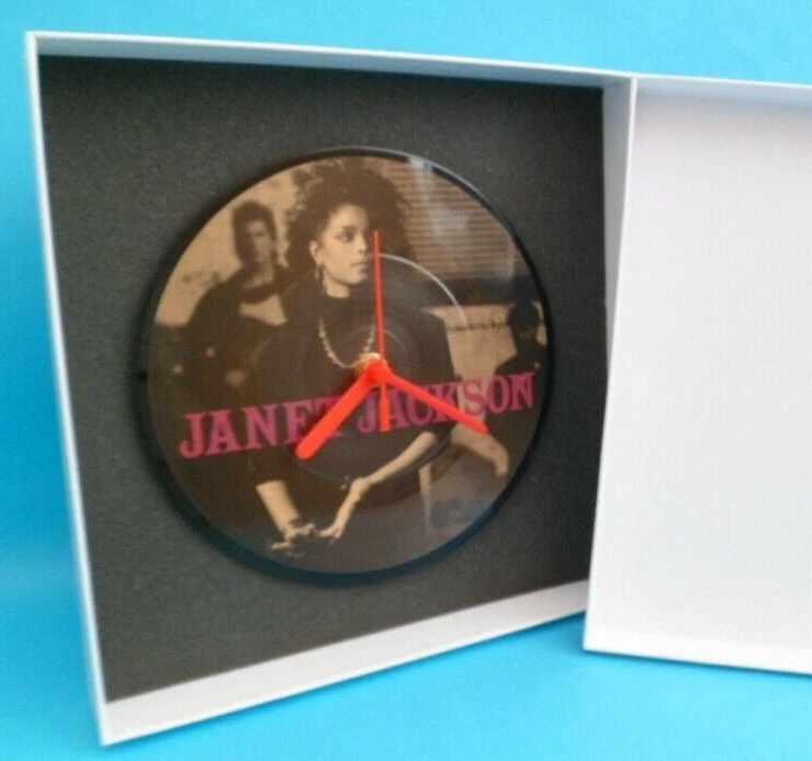 JANET JACKSON PICTURE DISC CLOCK Wall / Desk PD7090 LET'S WAIT Original 7" Clock - Image 2 of 3