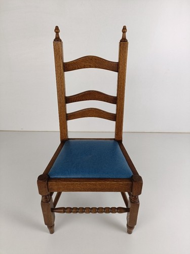Antique Childrens Chair, Wood Oak Hobnails Small Chair - Picture 3 of 10