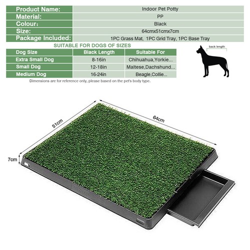 Indoor Dog Pet Potty Zoom Training Portable Grass Mat Toilet Large Loo Pad Tray - Picture 7 of 14