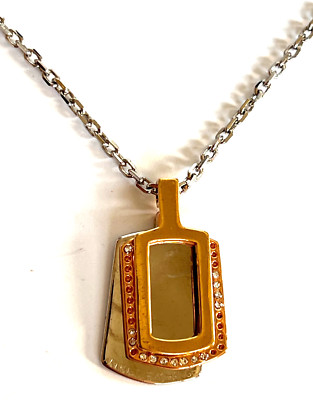 Armani Exchange AIX A5NK817 Unisex S/Steel Chain Pendant Necklace 18''L BNWT
