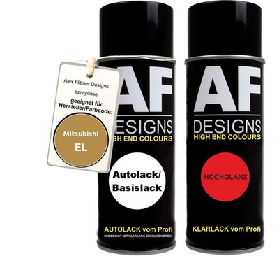 Autolack Spraydose Set  Mitsubishi EL Gold Rush Metallic Basislack Klarlack Sprü