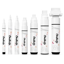 7 White Chalk Markers for Chalkboard Signs, Blackboard, Car Window, Bistro, G...
