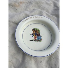 Vintage the wellsville China co. baby plate i...
