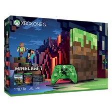 Microsoft Xbox One S Minecraft Limited Edition Bundle 1TB Green & Brown Console