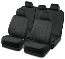 Car Seat Covers Front and Split Rear Bench Seat Cover Full Set Black Full Set