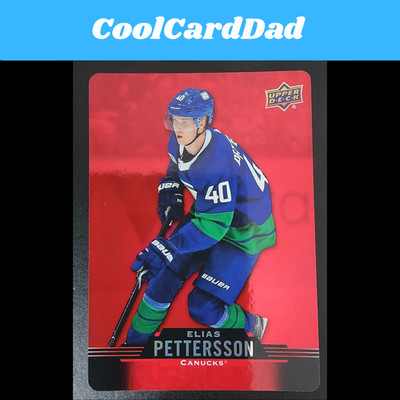 Elias Pettersson 2020-21 UD Tim Hortons Red Die Cut #DC-21 Vancouver Canucks