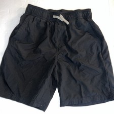 Boys First Wave Black Polyester Spandex Drawstring Pull On Shorts Size 10/12